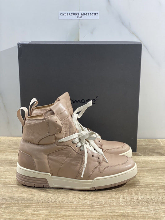 Lemare’ sneaker donna 3013 hi top pelle nude fondo gomma casual shoes 35