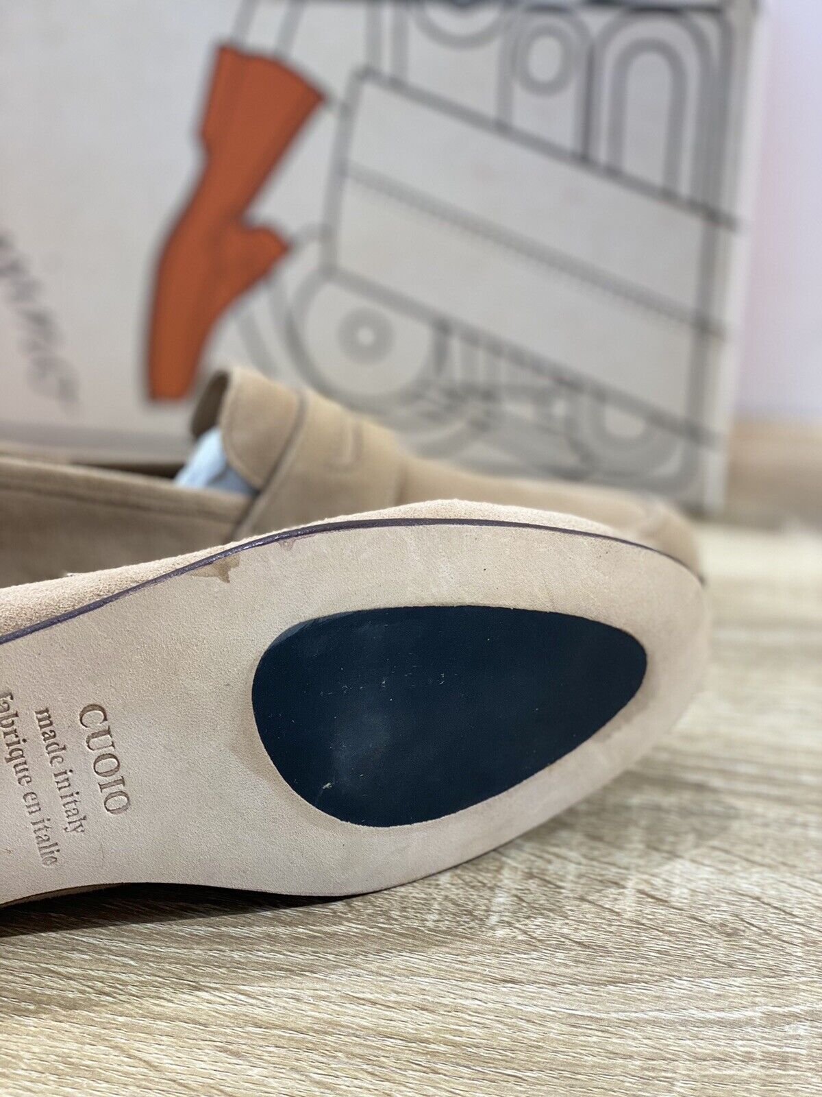 Il Mocassino Scarpa Uomo Tasca In Suede Sabbia Luxury Men Shoes 42.5