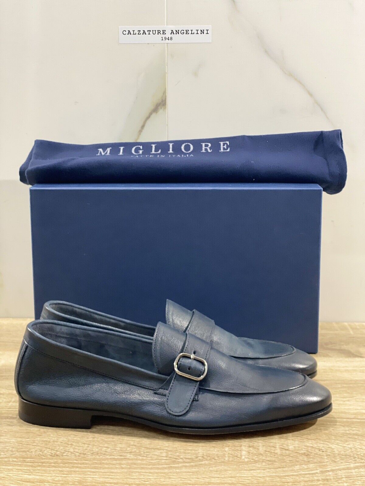 Migliore Mocassino Uomo In Pelle Blu Fully Made In Italy Top Quality 43
