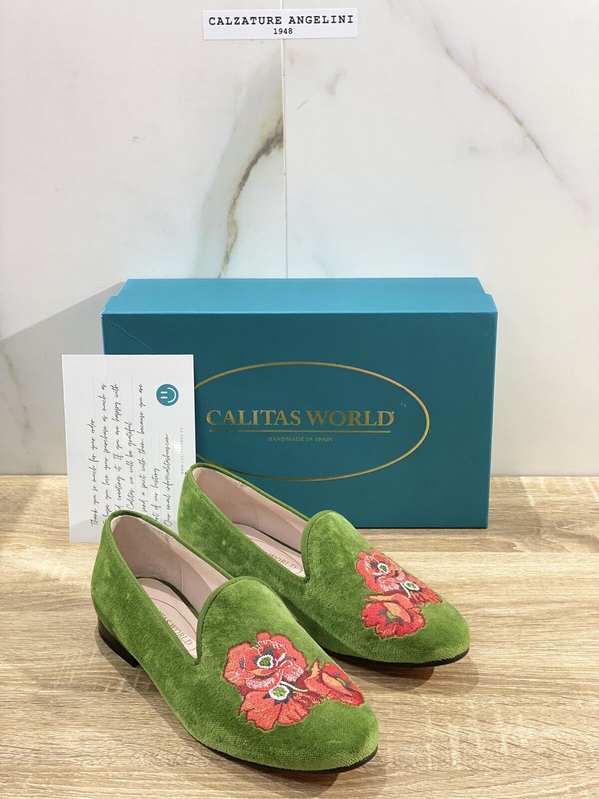 Calitas Mocassino Donna in velvet verde luxury handmade woman shoes 38