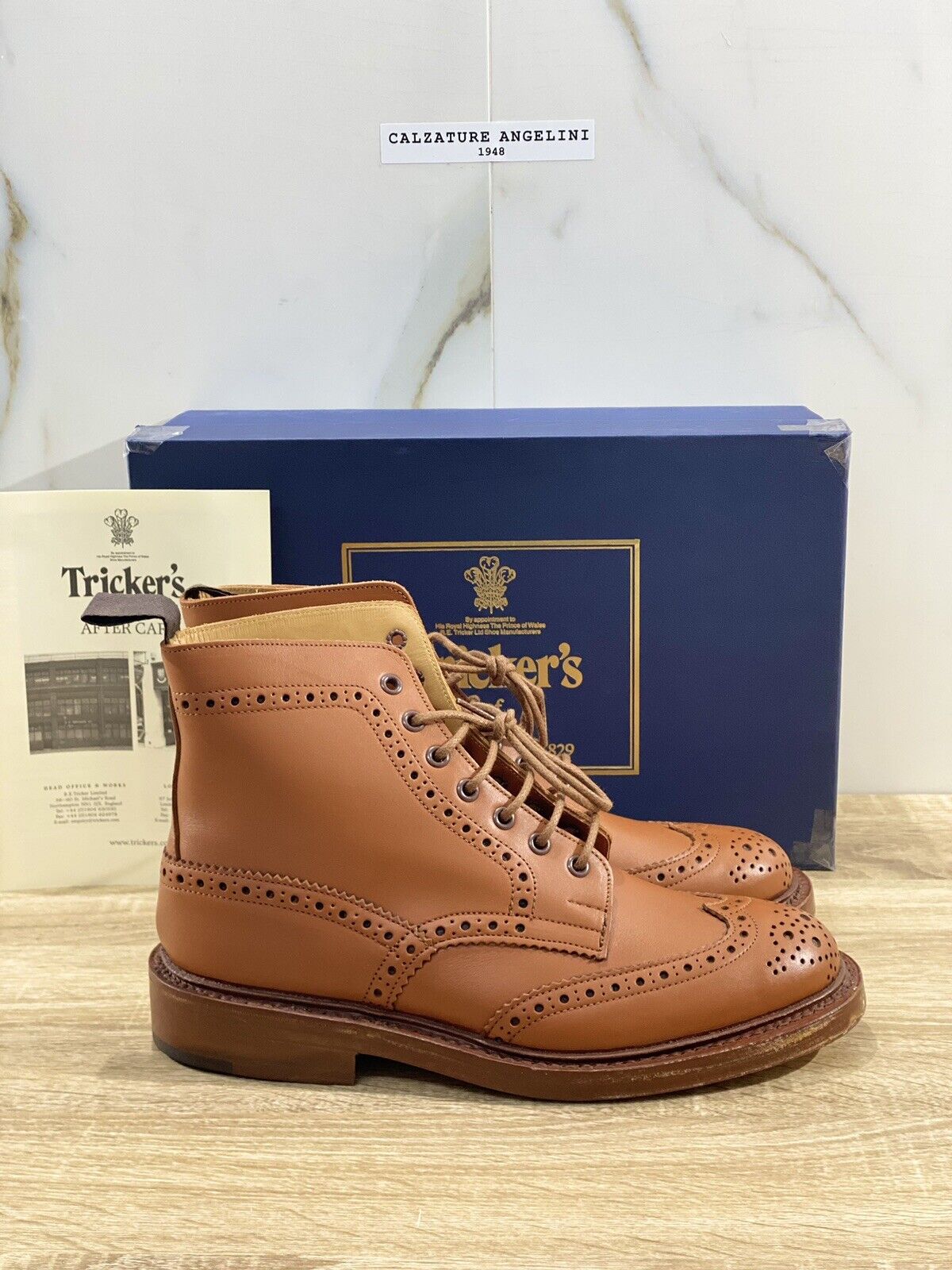 Tricker’s Stow Country boot fondo cuoio  pelle c shade tan luxury boot 7.5