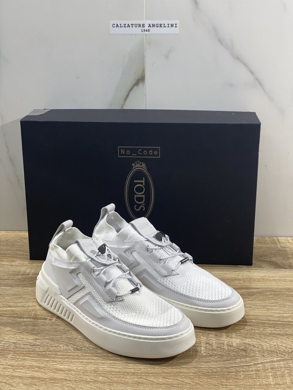 Tod s No Code Sneaker Uomo Active Light In Pelle Tex Bianco Luxury