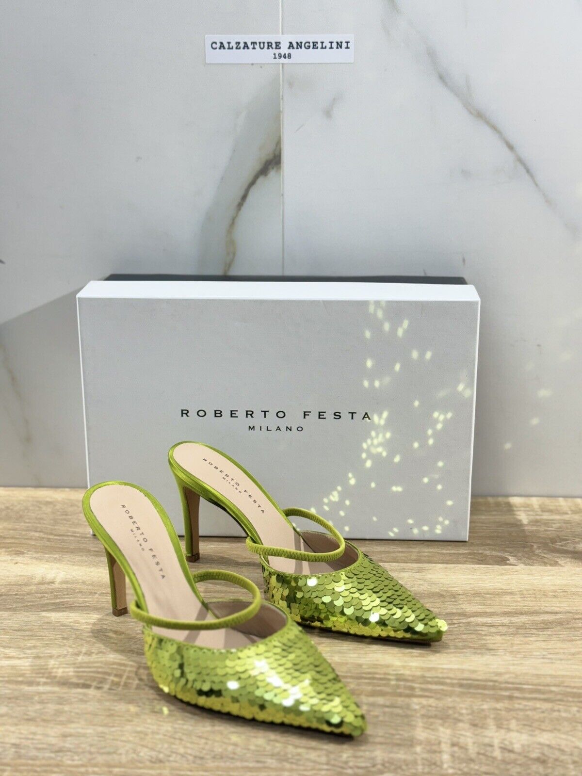 Roberto Festa Milano Scarpa Donna Podik  Raso Verde   Luxury Shoes 36