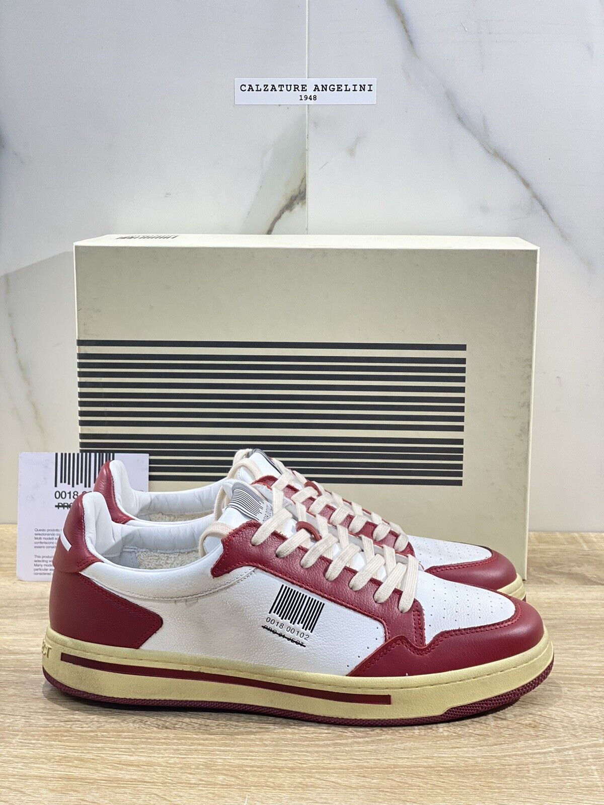 Project 001 Sneaker Uomo Pelle Bianca Red Casual Shoes Men Sneaker 44