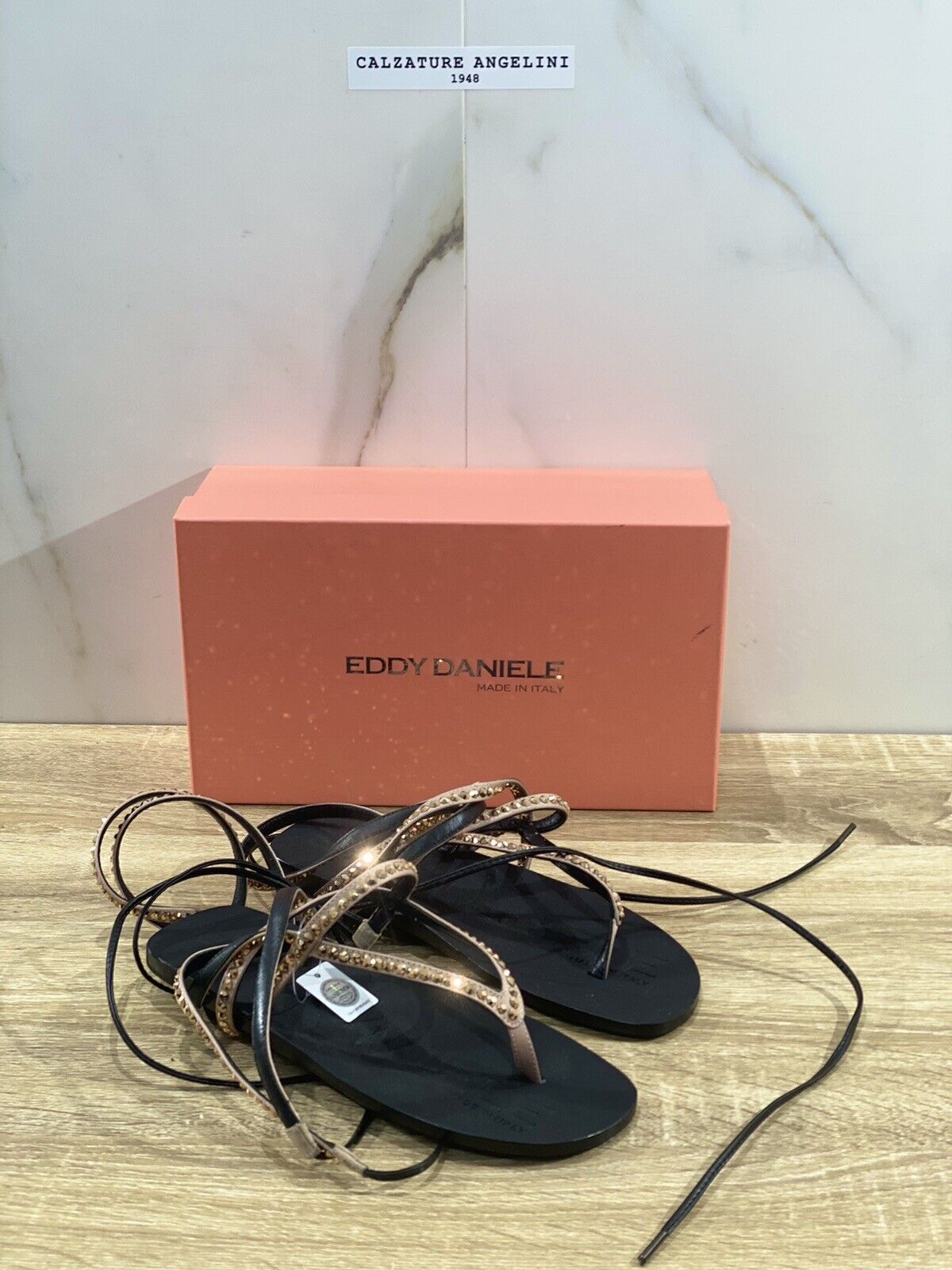 Eddy Daniele sandalo donna samuela real swarovski nude raso luxury 36