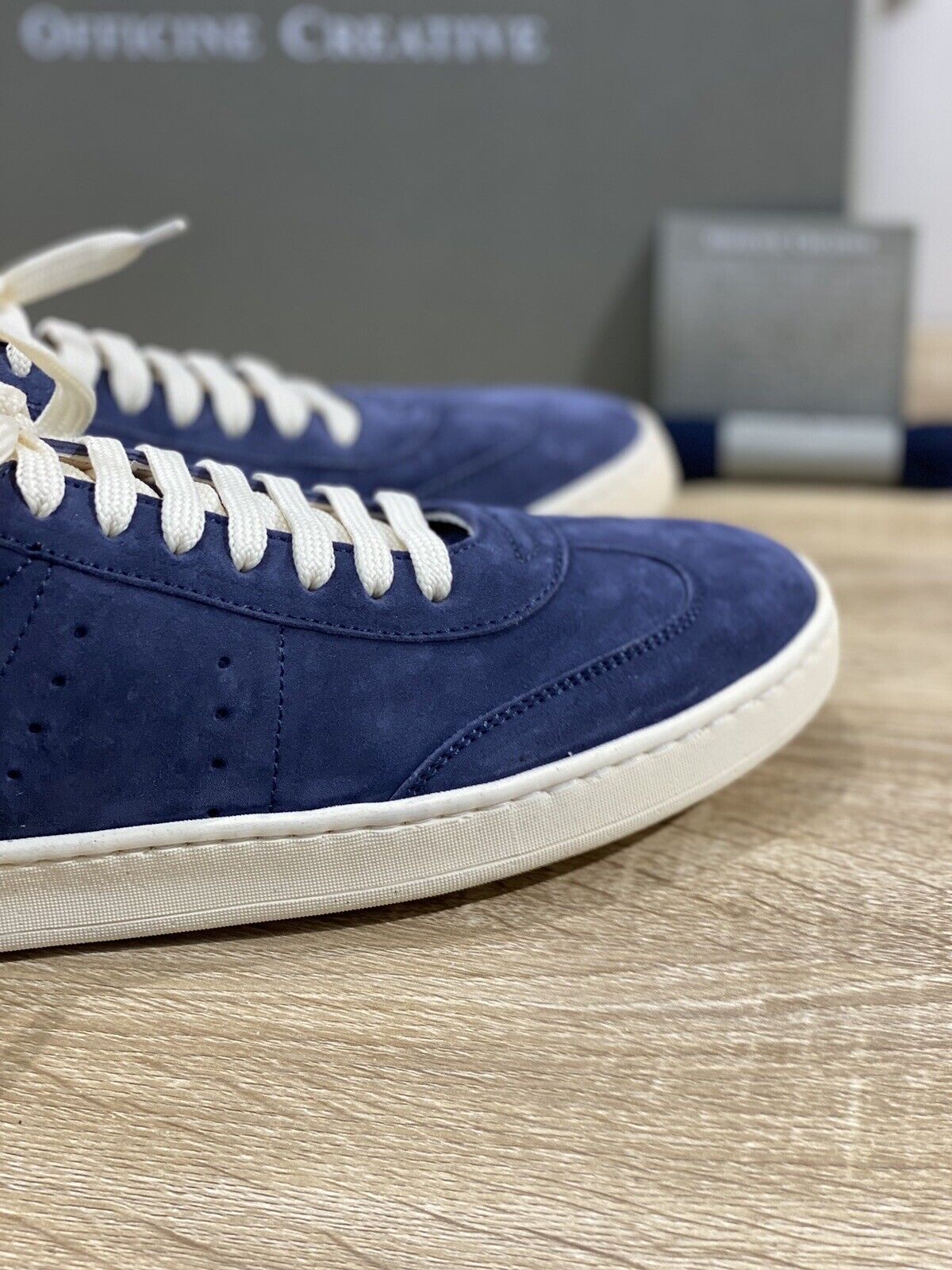 Officine Creative Kombo Sneaker Uomo Suede Blu Luxury Soft Fondo Lattice 46