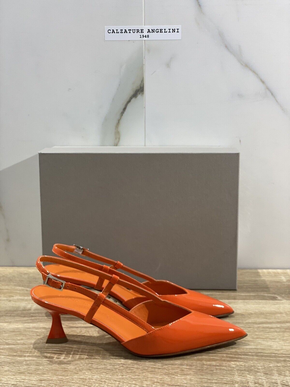 Sergio Levantesi Sling Back Donna Chantal Pelle Arancio Luxury Woman Sandal 36