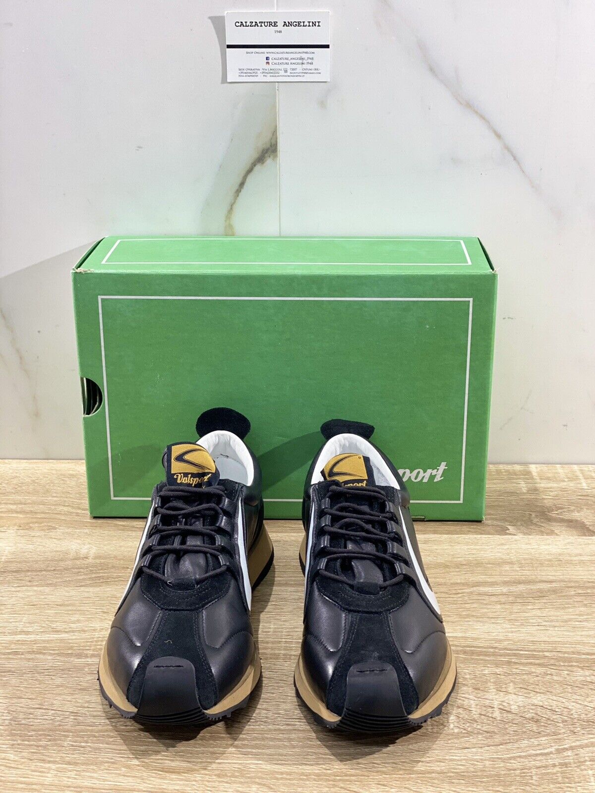 Valsport scarpa uomo sneaker special in pelle nera luxury made in italy 40