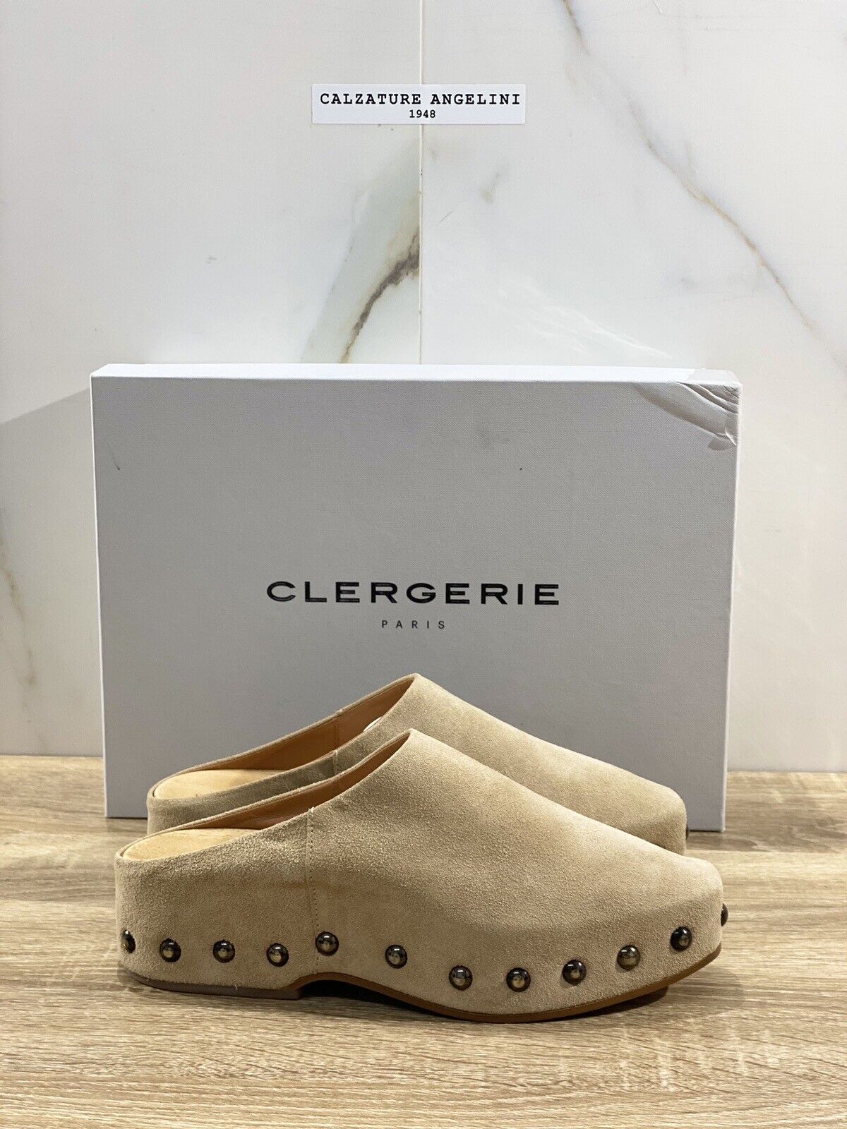 Clergerie Zoccolo Max Donna In Suede Beige Luxury Clogs Clergerie 36