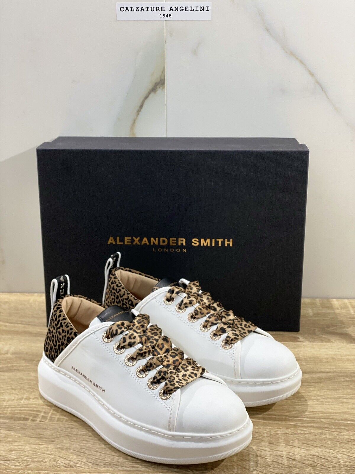 Alexander smith london sneaker  Wembley donna in pelle White Sand Leopard 36