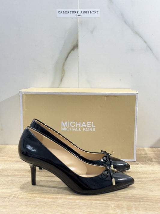 Michael Kors Nancy Flex Mid Pump Nero Pelle Con Tacco 36