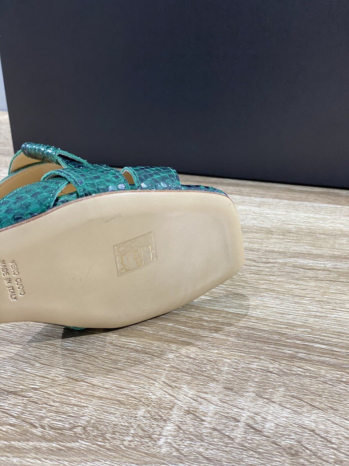 Roberto Botticelli Sandalo Donna Ciabatta Luxury 1 Linea In Pelle Verde   36