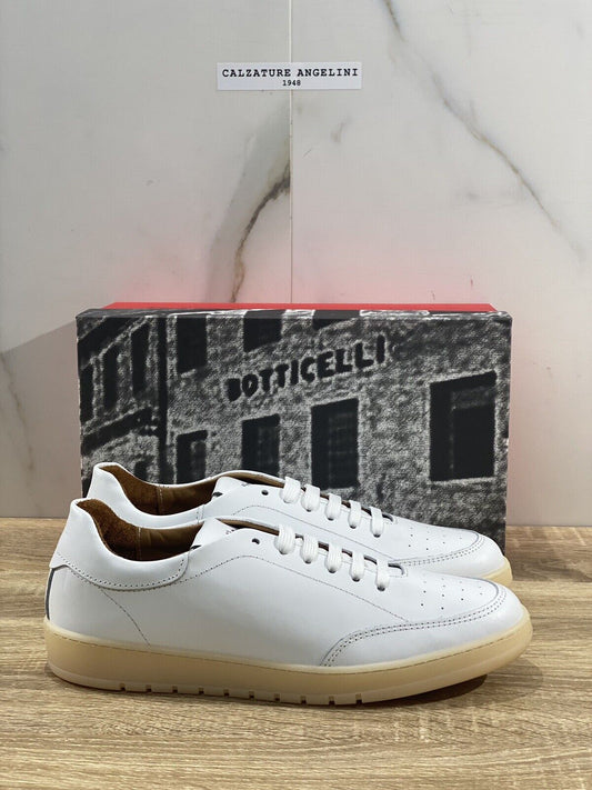 Botticelli Scarpa Uomo Icon Sneaker In Pelle Bianca Luxury Made In Italy 42