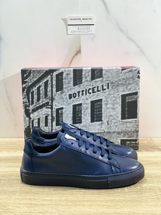 Botticelli Scarpa Uomo Icon Sneaker In Pelle Blu Luxury Made In Italy 39