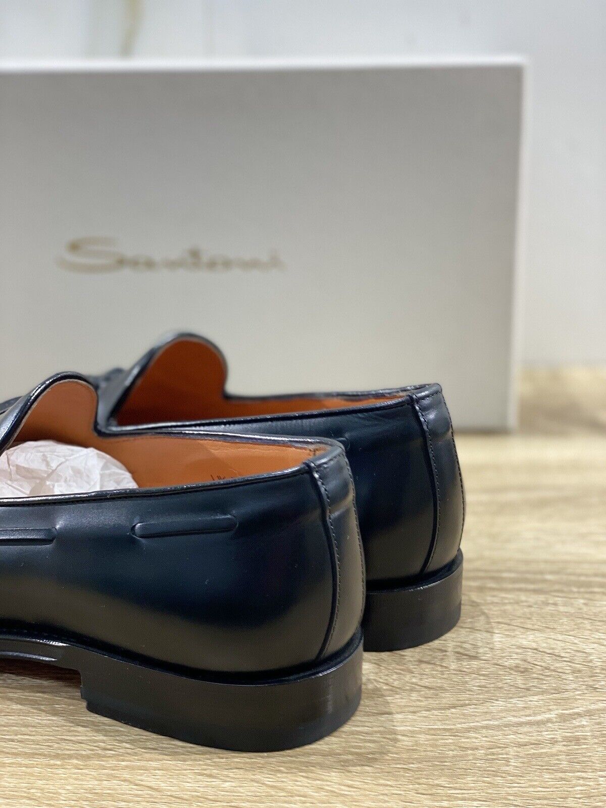 Santoni Scarpa Uomo Mocassino Nappine In Pelle Nero Luxury Men Santoni Shoes 39