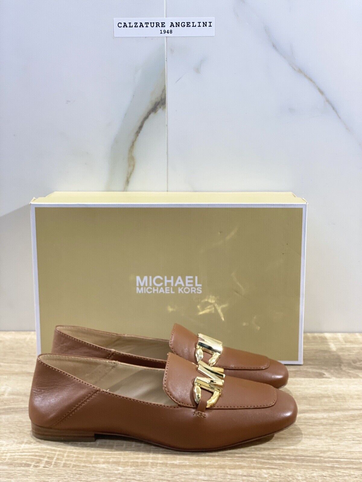 Michael Kors mocassino donna izzy loafer pelle cuoio casual 36
