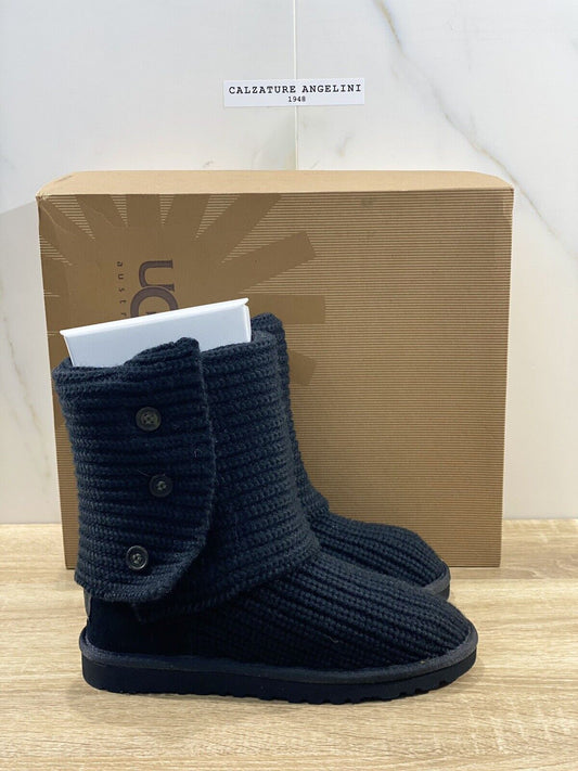 Ugg W classic Cardy stivaletto Donna nero maglia suede 36