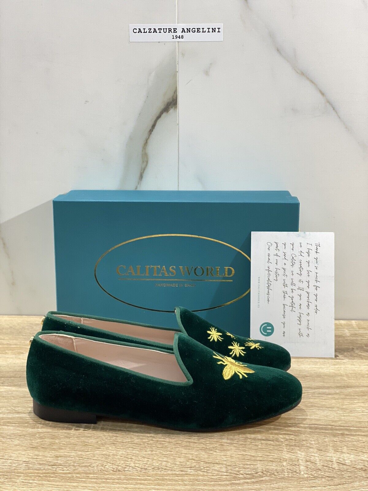 Calitas Mocassino Donna in velvet  Verdone luxury handmade woman shoes 41