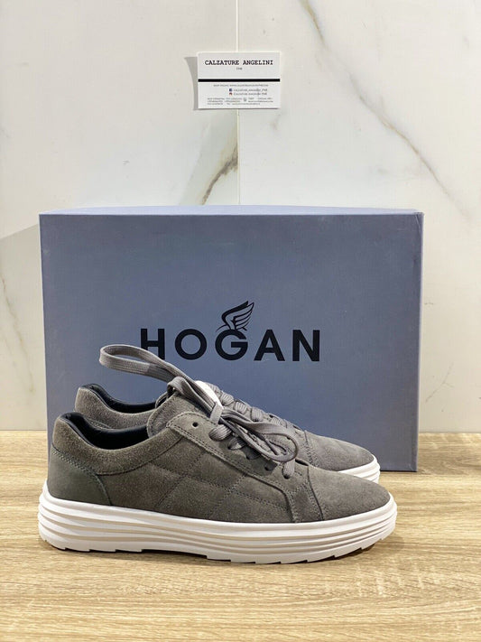 Hogan Scarpa Uomo H341 Sneaker In Suede Grigio Luxury Casual Shoes Hogan 39.5