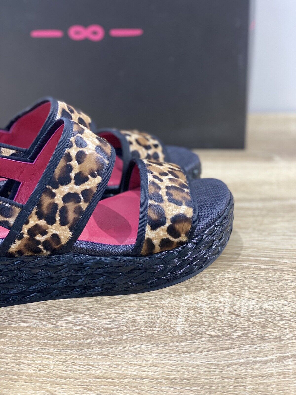 181 Sandalo donna Zeppa Cavallino Leopard  luxury sandal 38