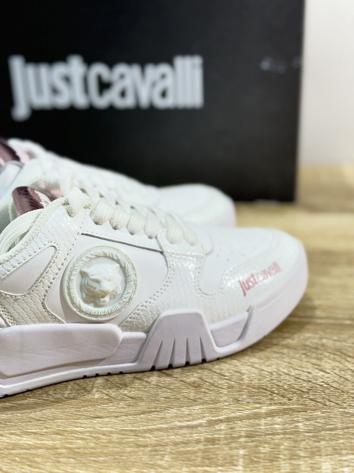 Just Cavalli Sneaker Donna Pelle Bianca Extra light Cause Shoes 36