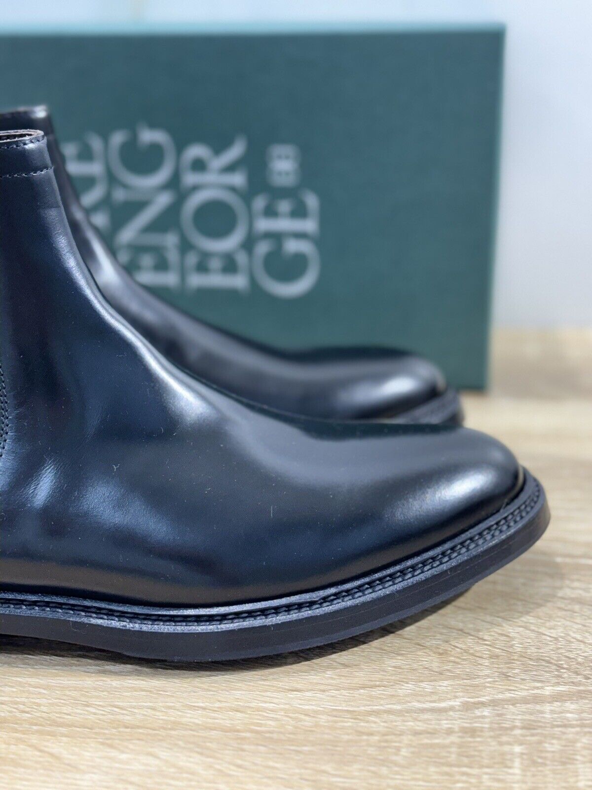 Green George Scarpa Uomo Chelsea Boot     Pelle Nero  Fondo Vibram 42