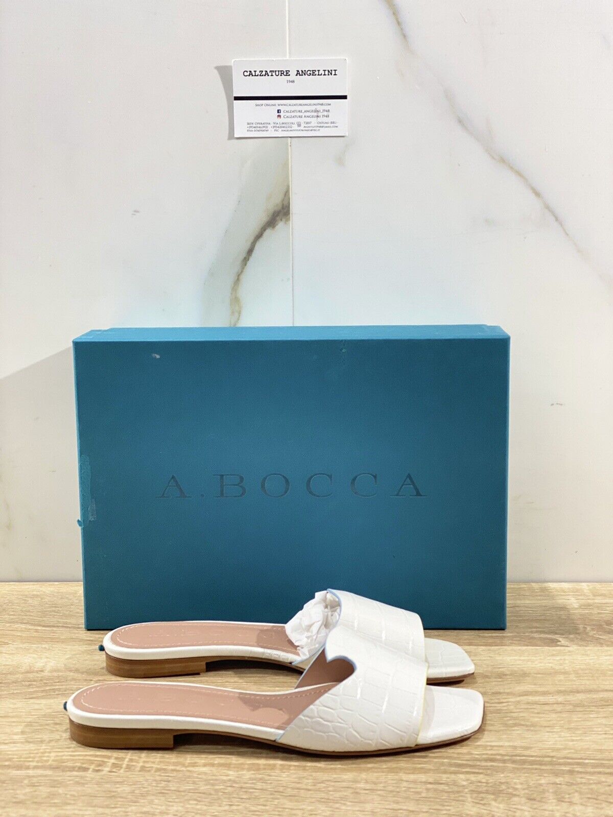 A.bocca Sandalo Donna AB2102A In Pelle Bianca         Luxury Sandal Woman 40
