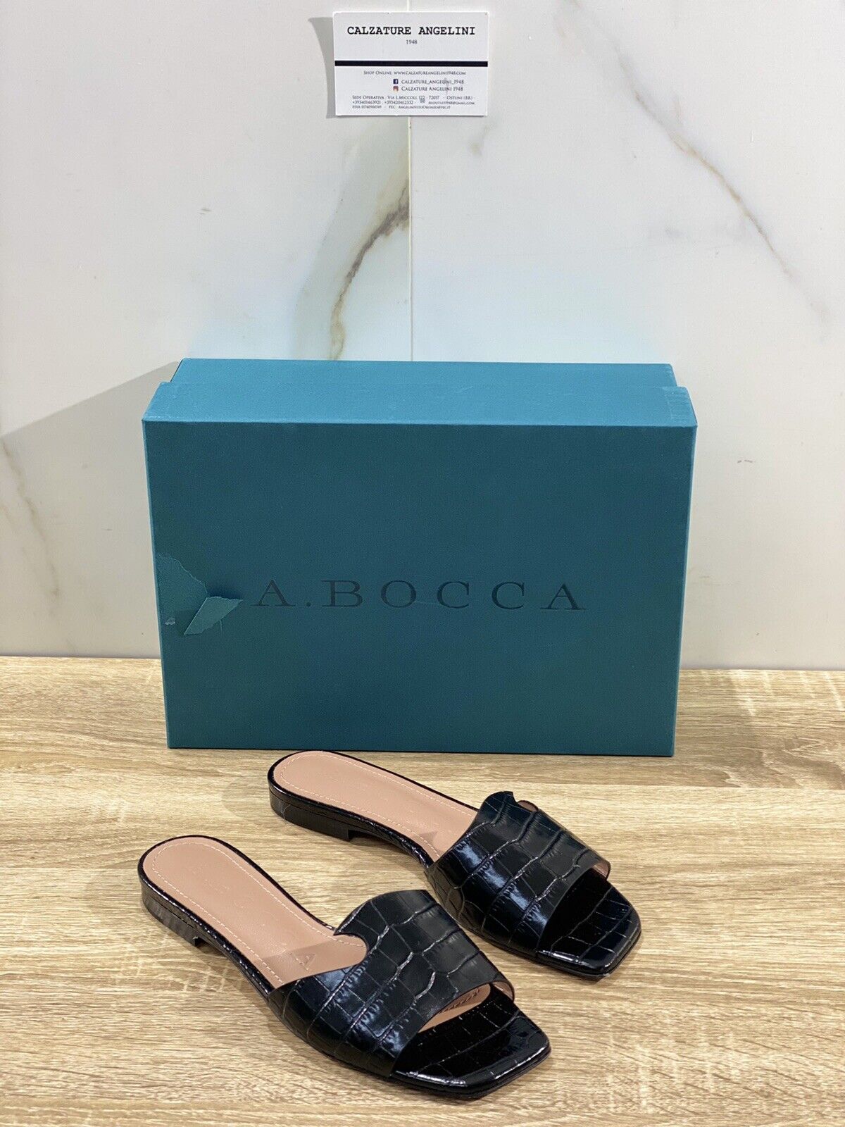 A.bocca Sandalo Donna AB2102D In Pelle Nera        Luxury Sandal Woman 36