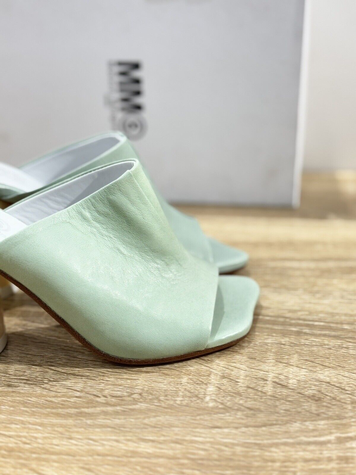 MM6 Maison Margiela Paris Sandalo Donna Luxury Woman Sandal Pelle Menta 36