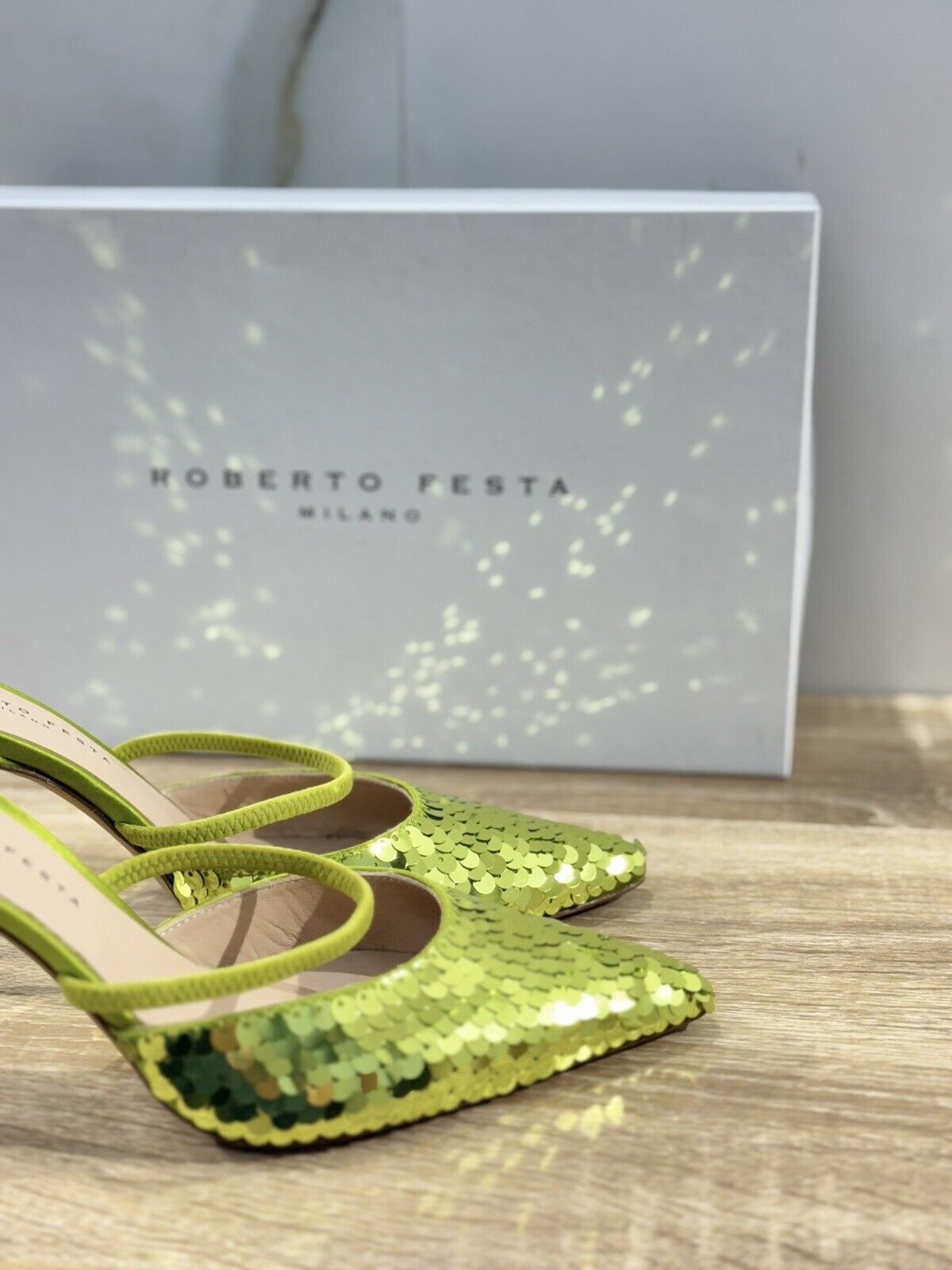 Roberto Festa Milano Scarpa Donna Podik  Raso Verde   Luxury Shoes 36