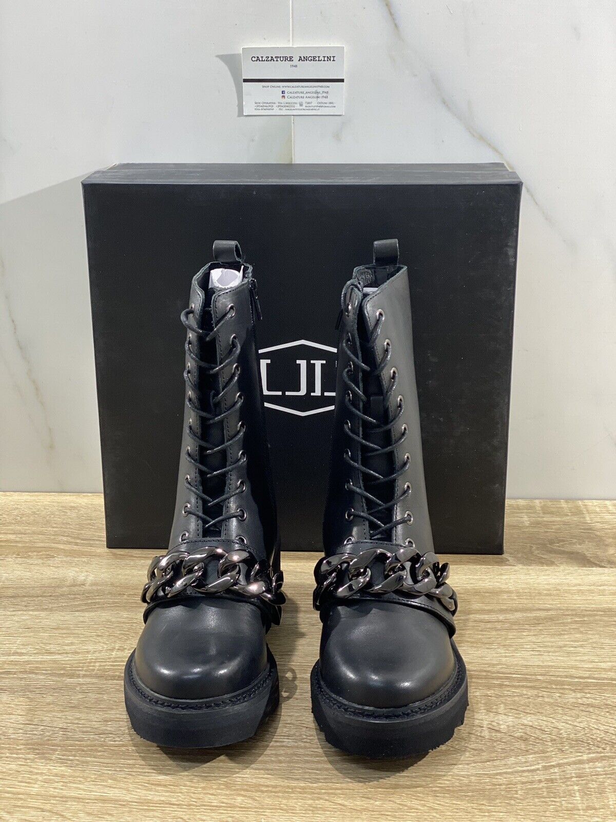 Cult Anfibio donna pelle nero Metal  chain cult boots donna 40